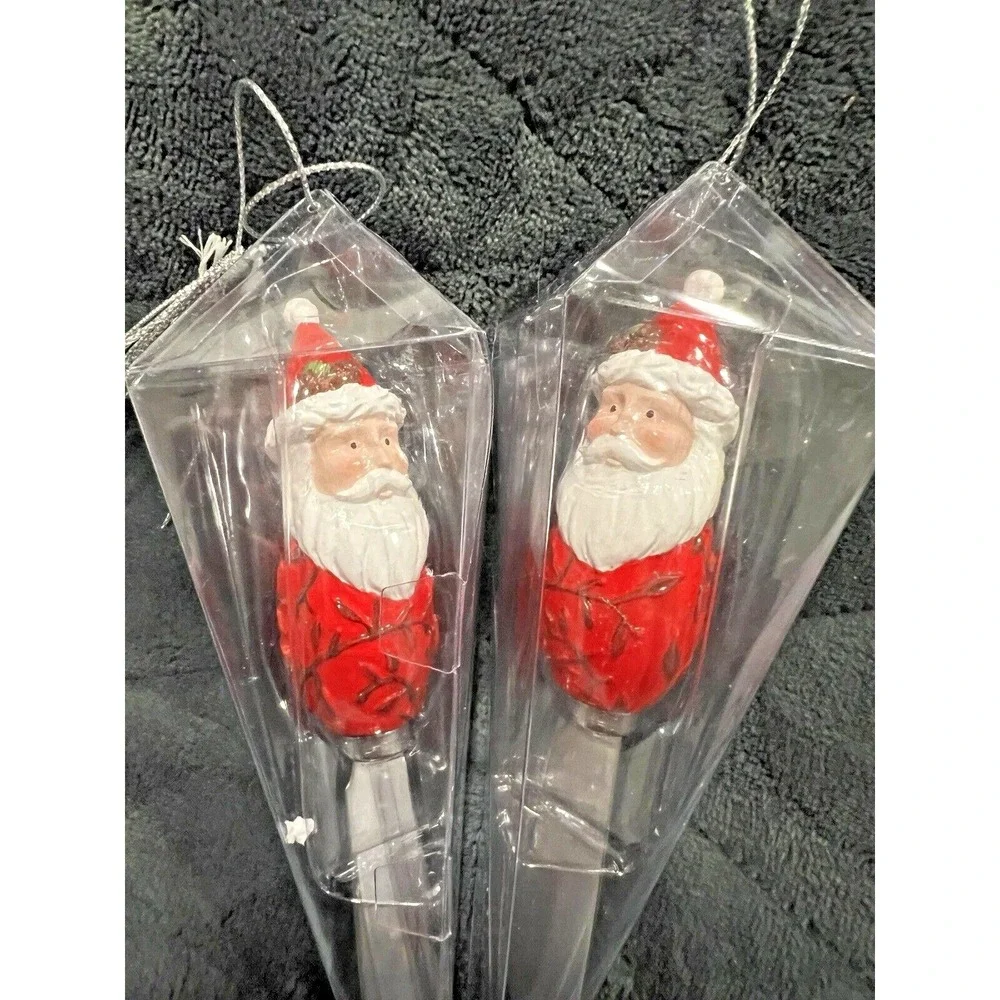 DEPT 56 Christmas Santa Head cheese Butter Spreaders ~ Set of 2 ~ NEW